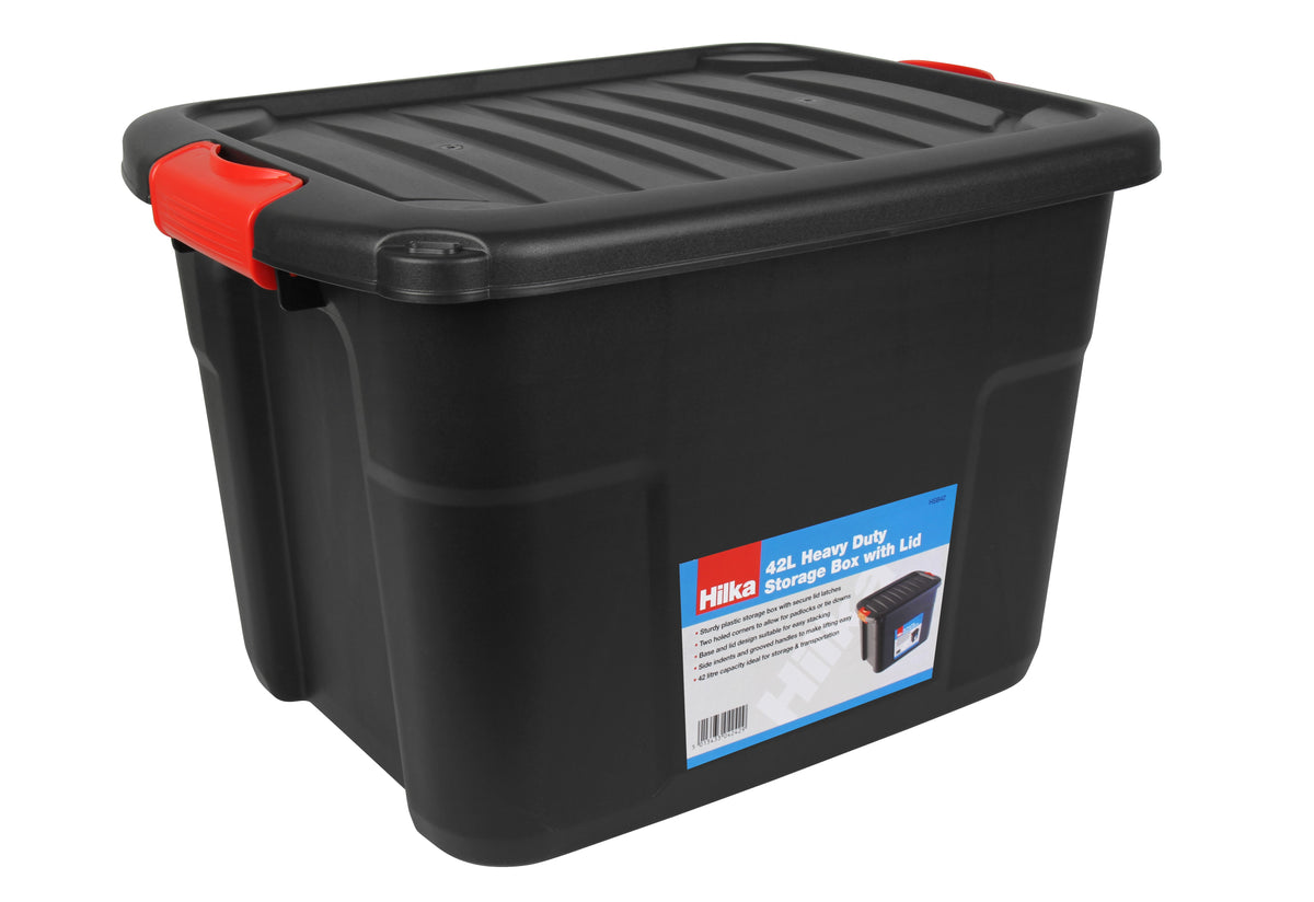 Hilka 42L Heavy Duty Storage Box with Lid HSB42
