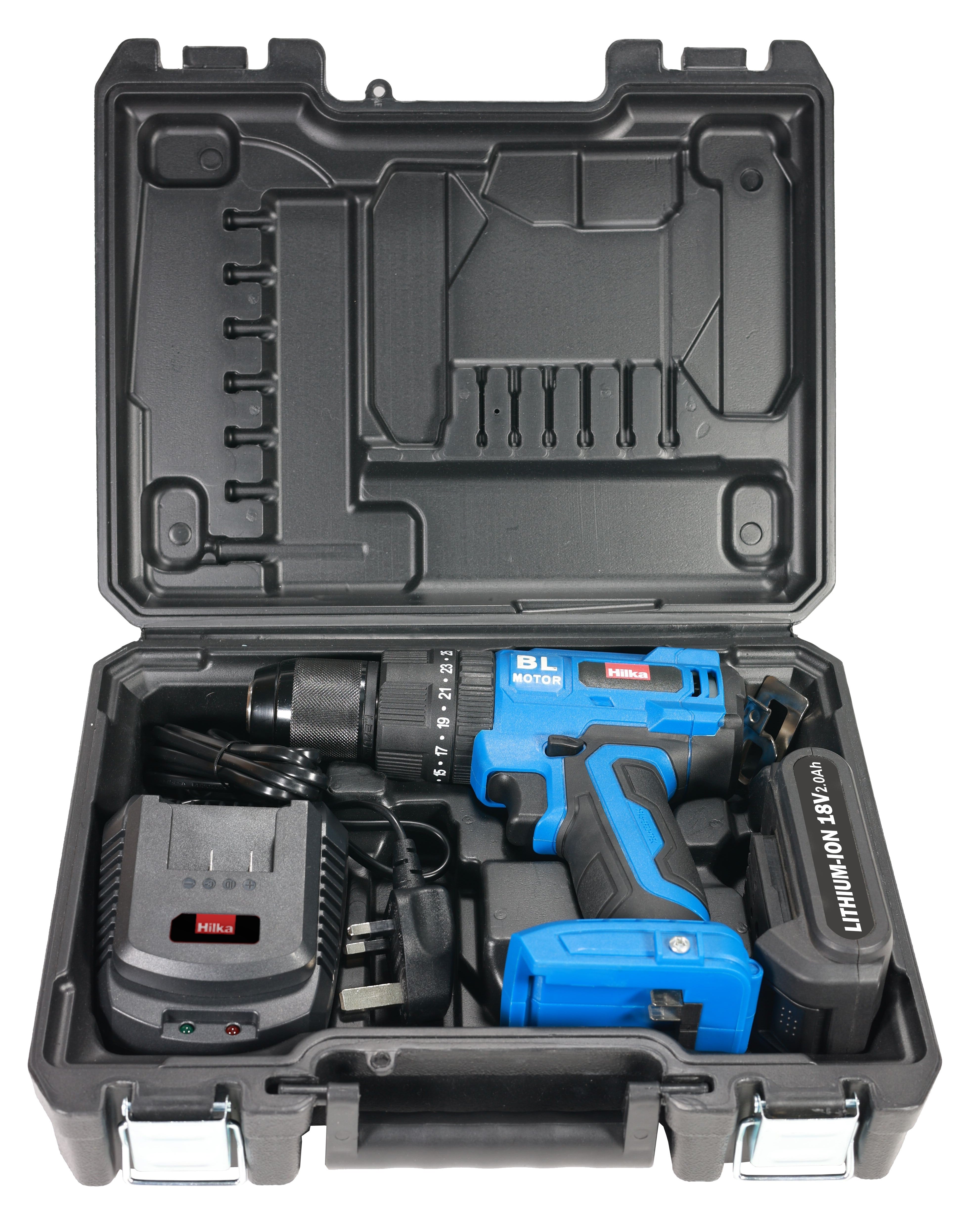 Hilka 18V Li-ion Brushless Combi Drill with 2.0Ah Battery PTLBD1821