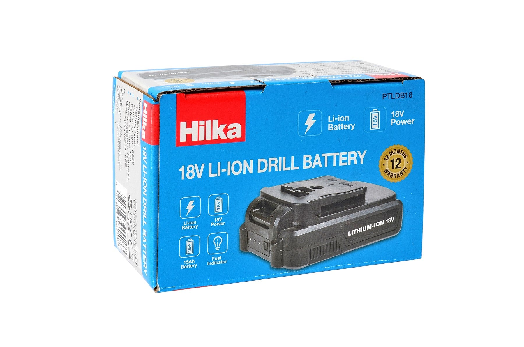 Hilka 18v Li-ion Drill Battery PTLDB18