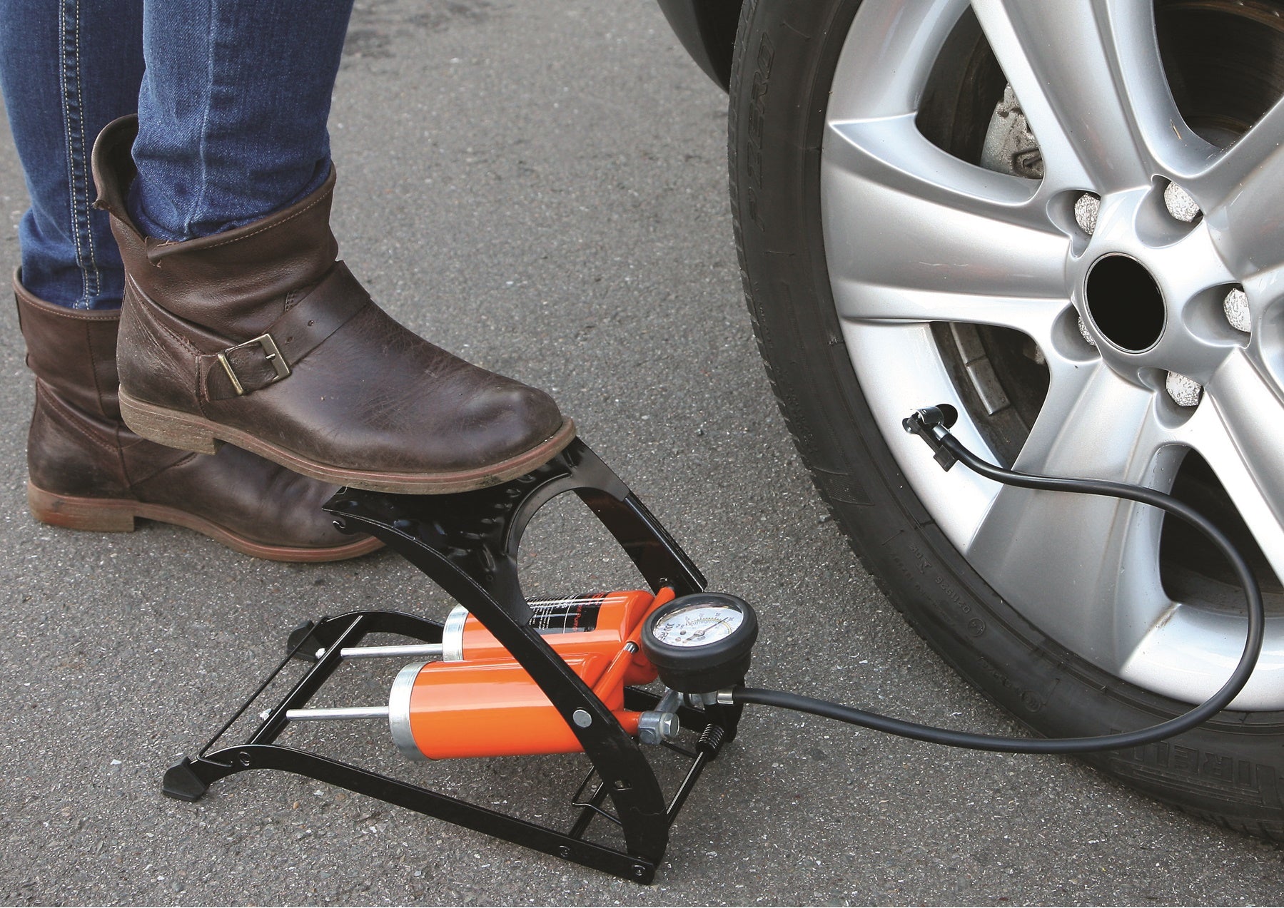 Hilka RAC Heavy Duty Double Barrel Foot Pump RAC-HP148