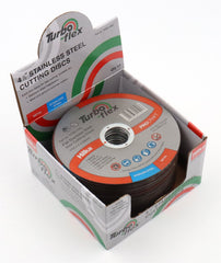 Hilka 115mm SS Cutting Disc Turbo Flex in 40 pce Display TFSS11501