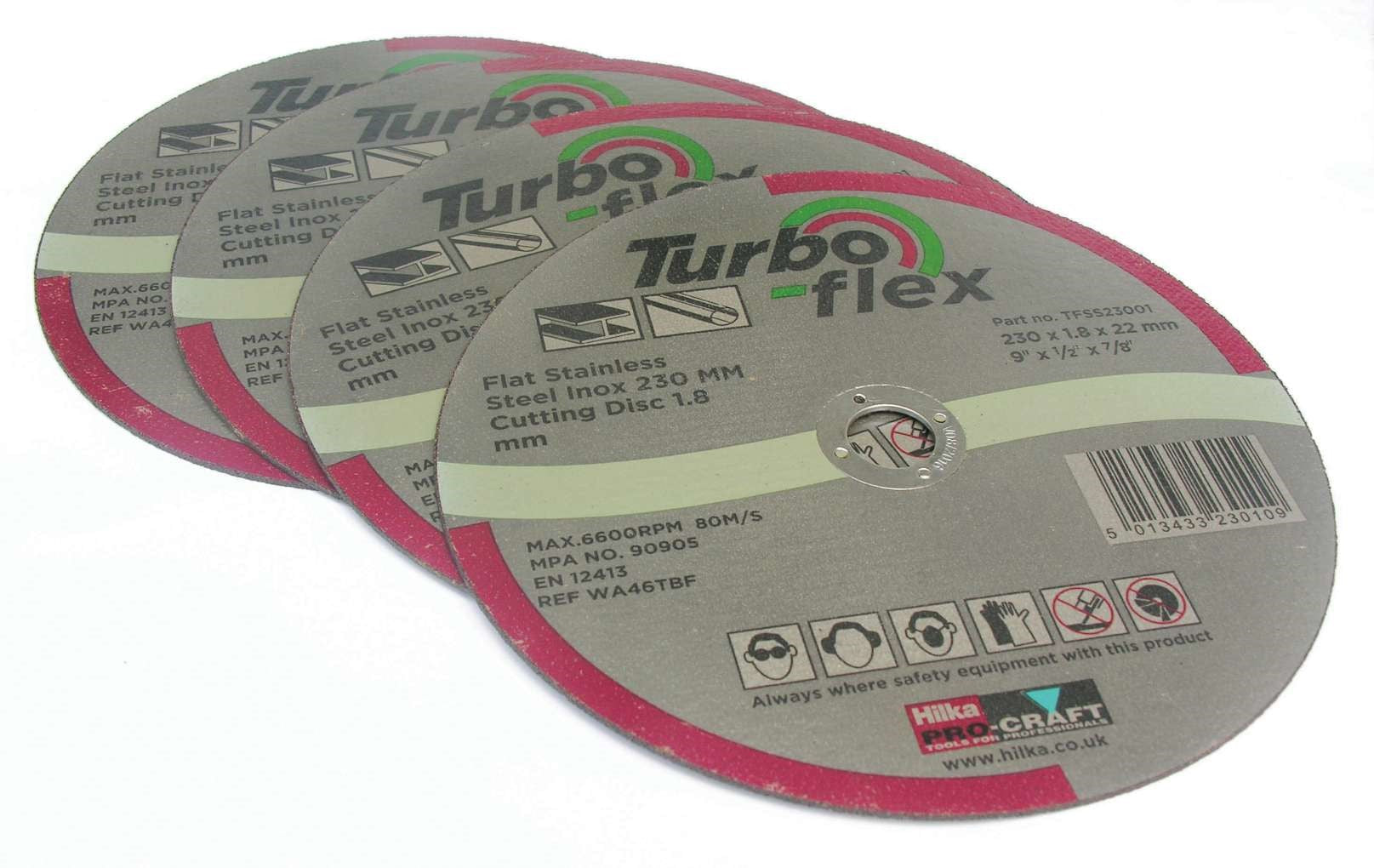 Hilka 1 x 230mm SS Cutting Disc Turbo Flex TFSS23001